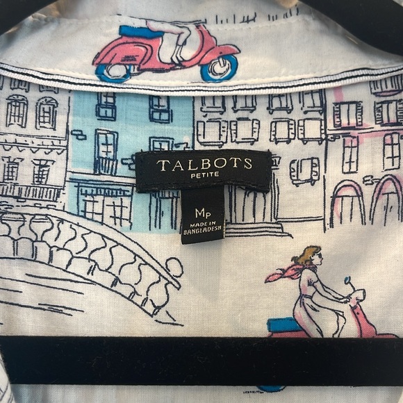 Talbots Petite Size M Long Sleeve Button Up Blouse - Picture 2 of 3